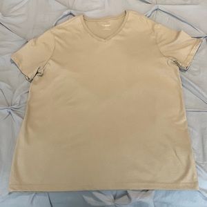 Goodfellow & Co Tan V Neck Short Sleeve Shirt Size Large